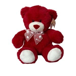 Fiesta‎ Teddy Bear Valentine Plush Stuffed Gift Red White 13"